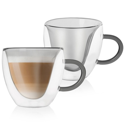 Szklanki termiczne z podwójną ścianką do kawy i herbaty DOUBLE 280 ml 2 szt.