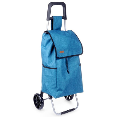 Wózek z torbą na zakupy niebieski 40 l