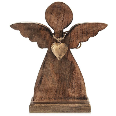 Figurka drewniana świąteczna anioł MANGO 27x30 cm