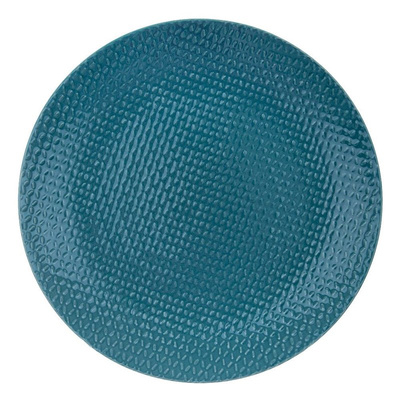 Talerz deserowy ceramiczny niebieski RELIEF 21 cm