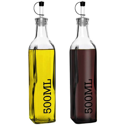 Butelka szklana z zamykanym dozownikiem na oliwę i ocet zestaw 2 szt. 500 ml