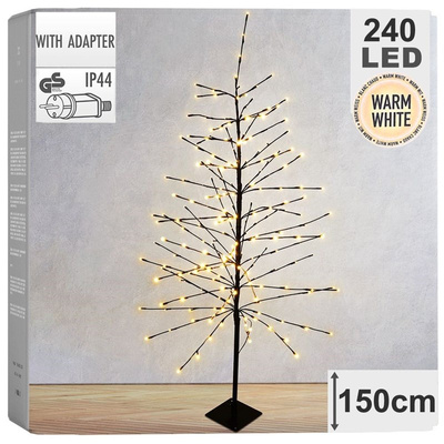 Drzewko świąteczne świecące zewnętrzne 240 LED 150 cm