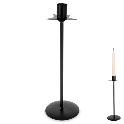 Świecznik metalowy czarny 28 cm