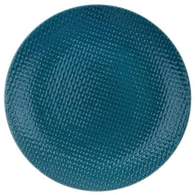 Talerz obiadowy płytki ceramiczny niebieski RELIEF 27 cm