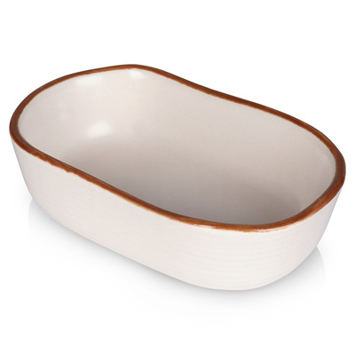 Naczynie żaroodporne ceramiczne białe 10,5x6,5x3 cm, 75 ml