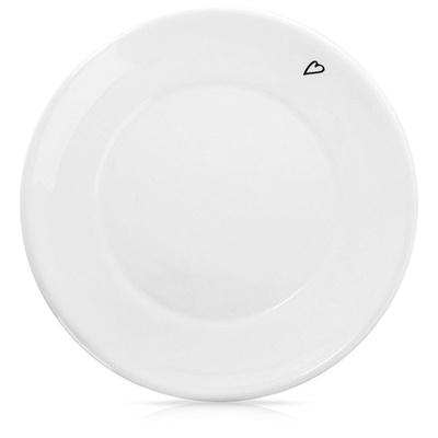 Spodek mały talerzyk ceramiczny biały SERCE 12 cm