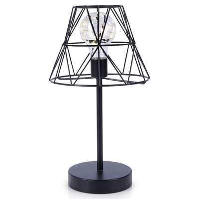 Lampa stołowa na baterię LED czarna 30,5 cm