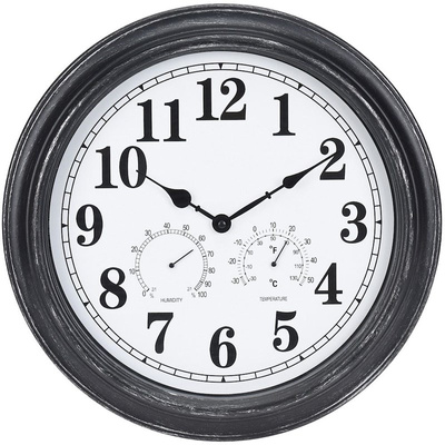 Zegar ścienny zewnętrzny z termometrem higrometrem 40 cm