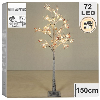 Drzewko świąteczne świecące zewnętrzne 72 LED 150 cm