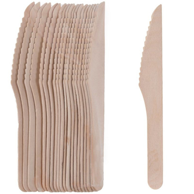 Noże jednorazowe drewniane 16,5 cm 20 szt.