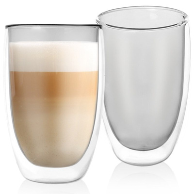 Szklanki termiczne z podwójną ścianką do kawy latte DOUBLE 460 ml 2 szt.