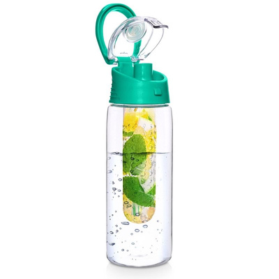 Butelka na wodę zielona z wkładem na owoce 650 ml