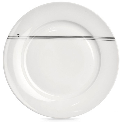 Talerz obiadowy płytki porcelanowy biały SERCE 27 cm