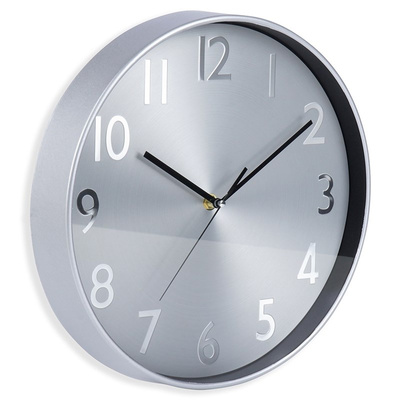 Zegar ścienny srebrny 30 cm