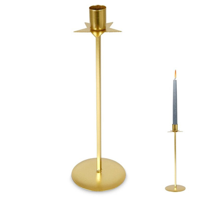 Świecznik metalowy złoty 28 cm