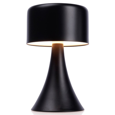 Lampka nocna LED metalowa czarna bezprzewodowa 20,5 cm