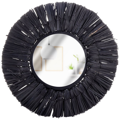 Lustro ścienne czarne okrągłe 32 cm