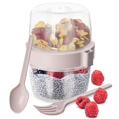 Pojemnik kubek na jogurt z łyżeczką lunchbox 370 ml