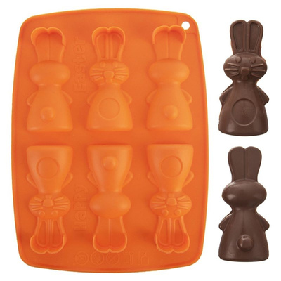 Cookies and Chocolate Mold Silicone Orange Bunny SILLINIE