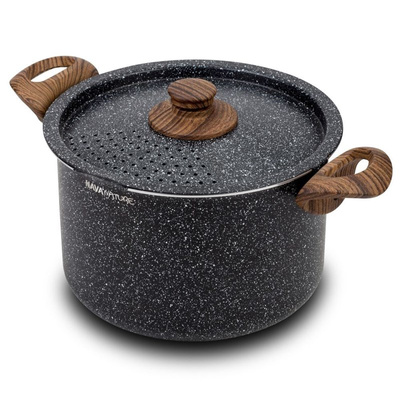 Casserole Nature with straining lid & nonstick stone coating 22 cm