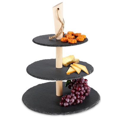 ORION Cake stand 3-level for cookies cake fruits STONE