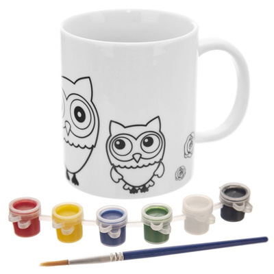 Mug Painting Kit Porcelain Owl 330 ml