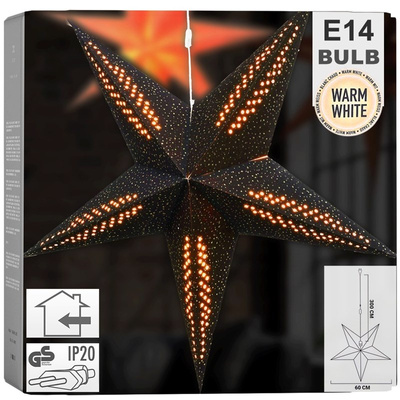 Lighted Star Velvet Black Hanging 60 cm