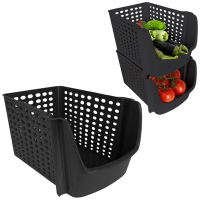 Vegetable Storage Container Black 29x21x16 cm