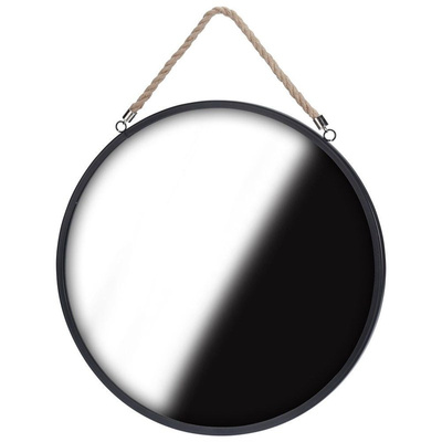 ORION Round mirror on string belt 41cm black LOFT