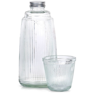 Carafe and Glasses Set Glass 1 l + 220 ml 2 pcs