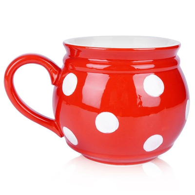 Mug Ceramic Red Polka Dots 950 ml