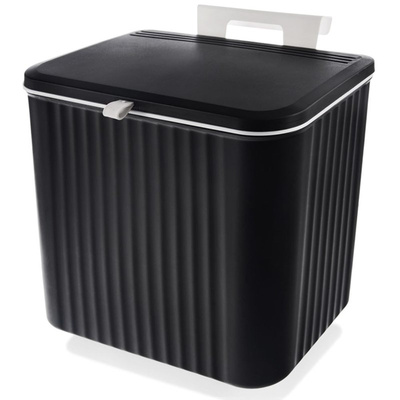 Hanging Trash Can Black 13 l