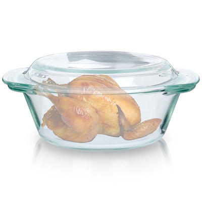 Heat-resistant glass roaster lid 1.4 l+430 ml