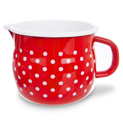 Mug Enamel Red Polka Dots TECKA 1,9 l