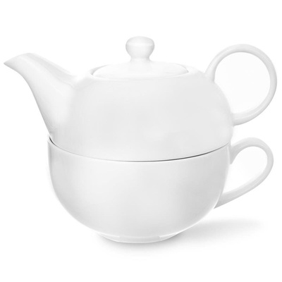 Tea for One Porcelain White 2 pcs