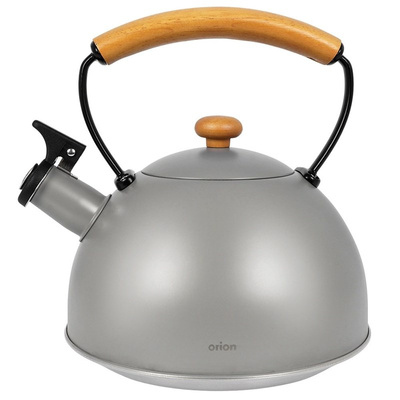 Whistling Kettle Steel Gray WOODEN 2,9 l