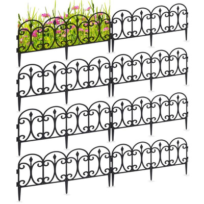 ORION Palisade garden fence black 60x30 cm 4 pcs