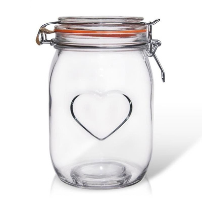 Jar with Clip Glass 1 l