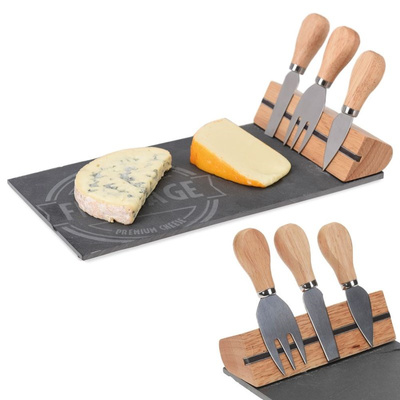 Cheese Board with Knives Stone 4 pcs