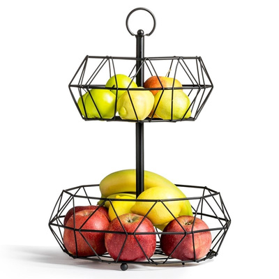 Fruit basket metal 2-tier 32x43,5 cm