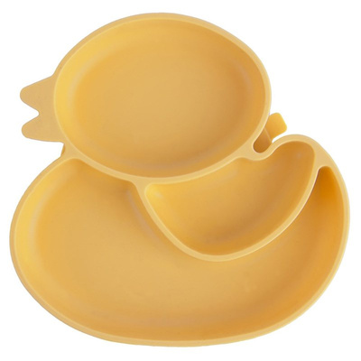 Plate for Kids Silicone Divided yellow duck 19,5x19 cm