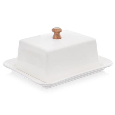 Butter Dish Porcelain White WHITELINE