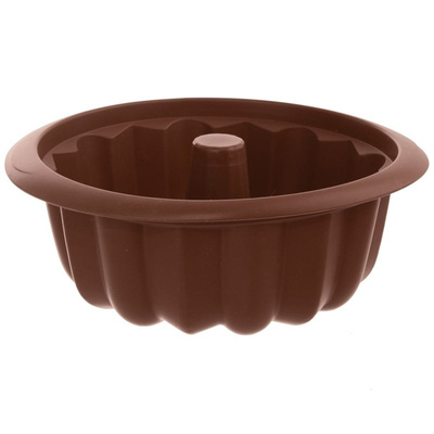 Cake Mould Silicone with a Chimney Brown SILLINIE 26 cm