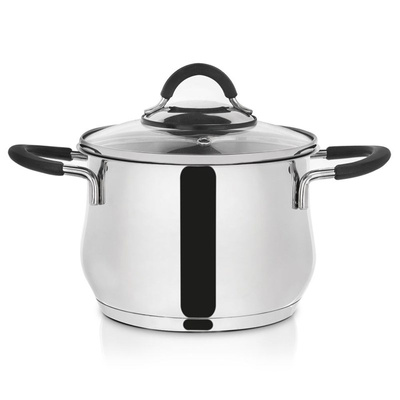 Pot Steel with Glass Lid DALIE 16 cm, 2,4 l