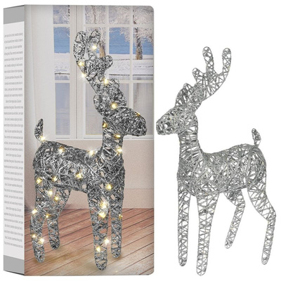 Lighted Deer Silver 60 LED 65 cm