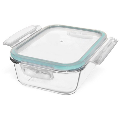 Food Container Glass with Lid and Gasket Heat-Resistant Dish 1,5 l