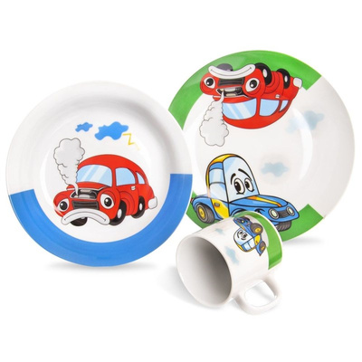 Kids Tableware Set Porcelain AUTO 3 pcs