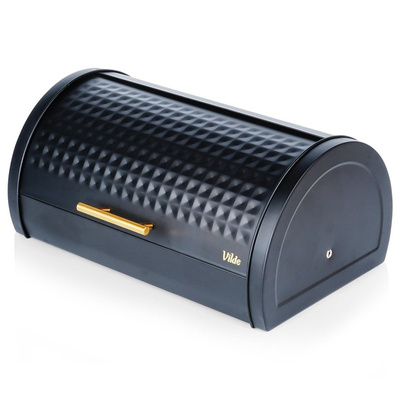 Bread Bin Metal Black 38x28,5x18 cm