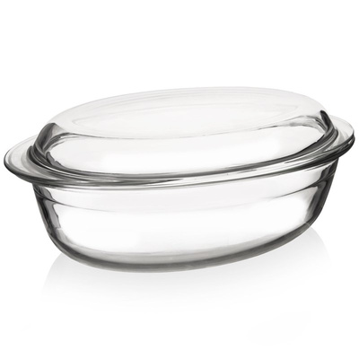 Casserole Dish Glass with Lid 33x20x13 cm, 3 l