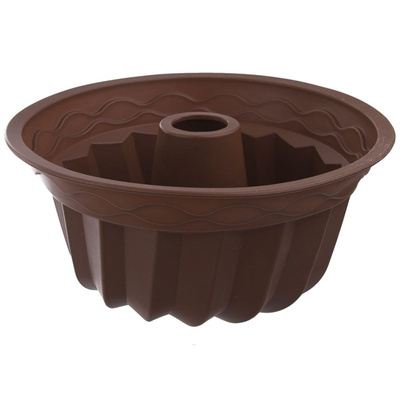 Cake Mould Silicone with a Chimney Brown SILLINIE 23,5 cm